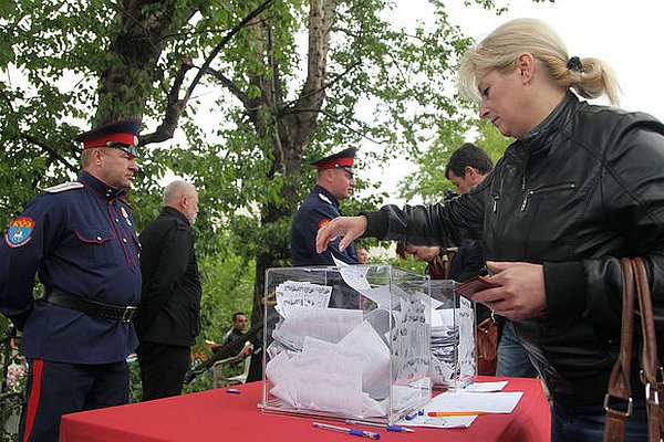 16 апреля 2014 г. В столице началась серия пикетов против запрета референдума города Москвы, в которых участвовал Синельщиков